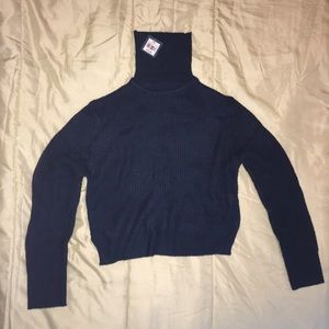 Blue (semi navy) turtle neck fitted sweater